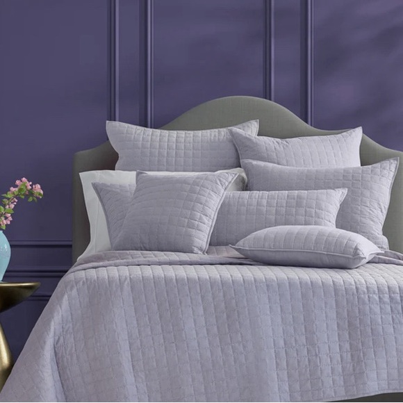 J. Queen New York Caspian Quilted Throw Pillow, Soft Lavender, 20” x 20” NWT - Picture 5 of 6